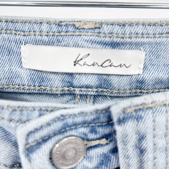 Kancan Estilo Cargo Jeans Cropped Raw Hem Light Wash Utility Womens Size 24 - Picture 6 of 10